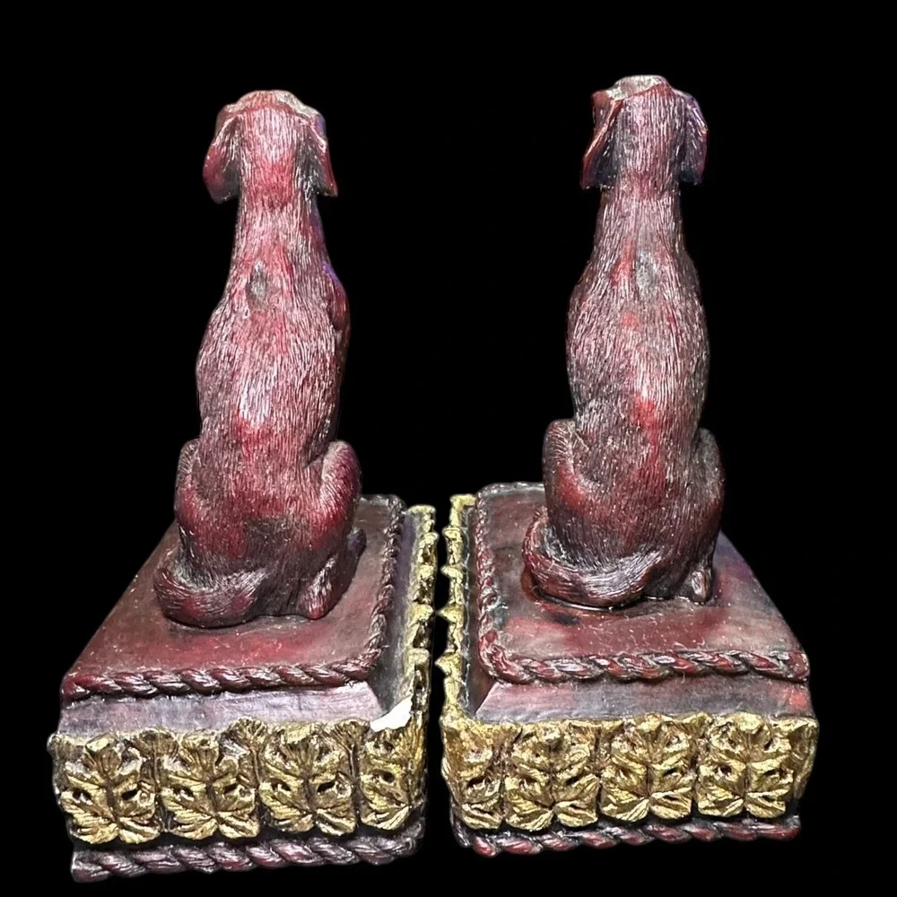 Retriever Book Ends Carved Pair 